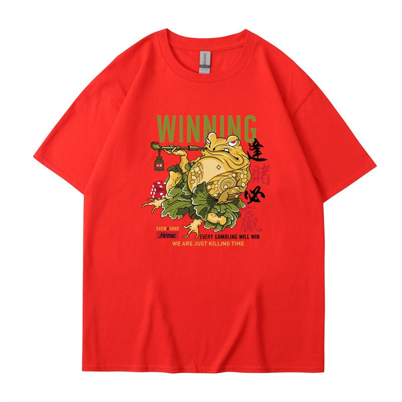 Hip Hop Street Fashion Brand Short sleeved T-shirt for Men, Win Every Bet  Printed Couple Top