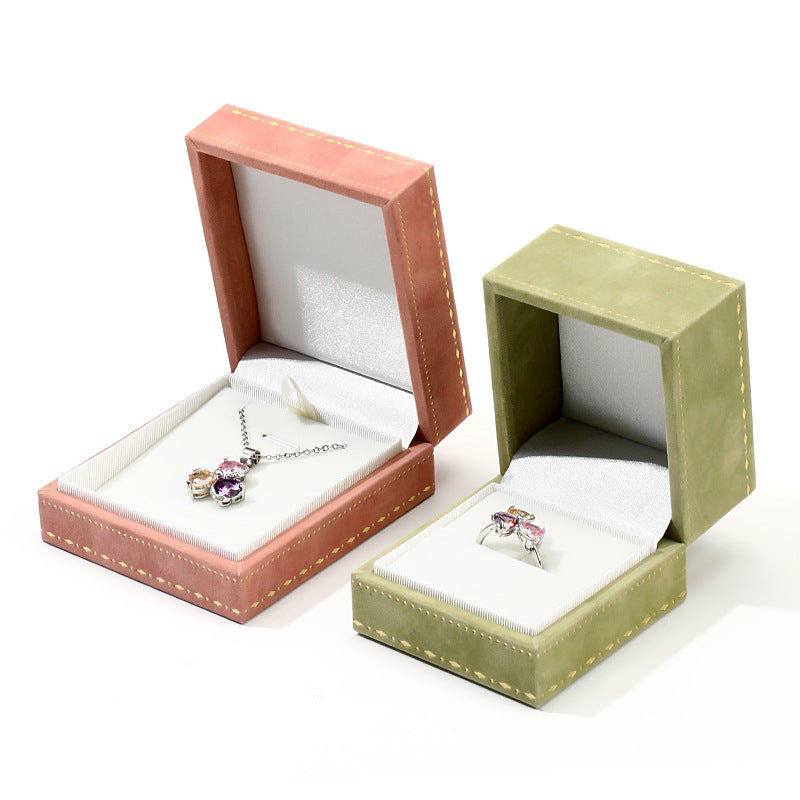 Right angle jewelry packaging box, gold border high-end ring pendant bracelet box, velvet jewelry storage jewelry box