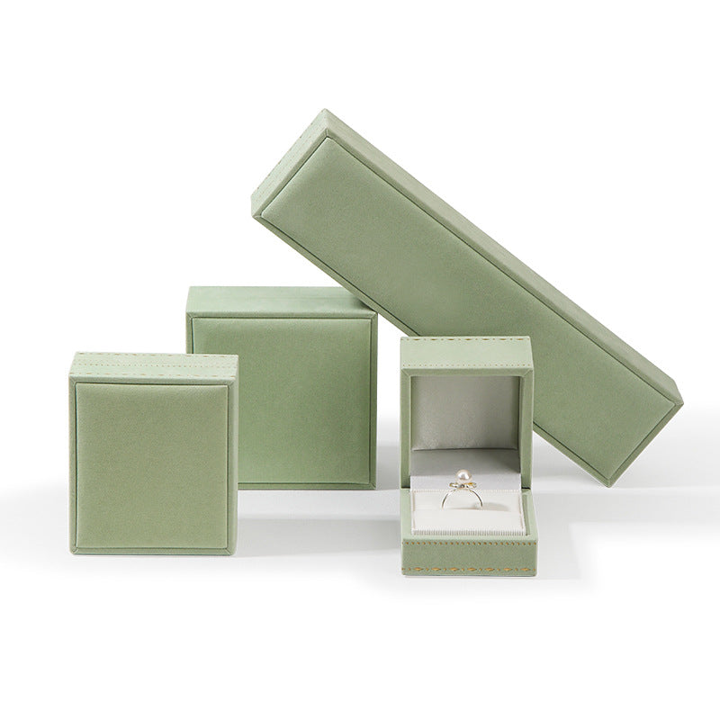 Right angle jewelry packaging box, gold border high-end ring pendant bracelet box, velvet jewelry storage jewelry box