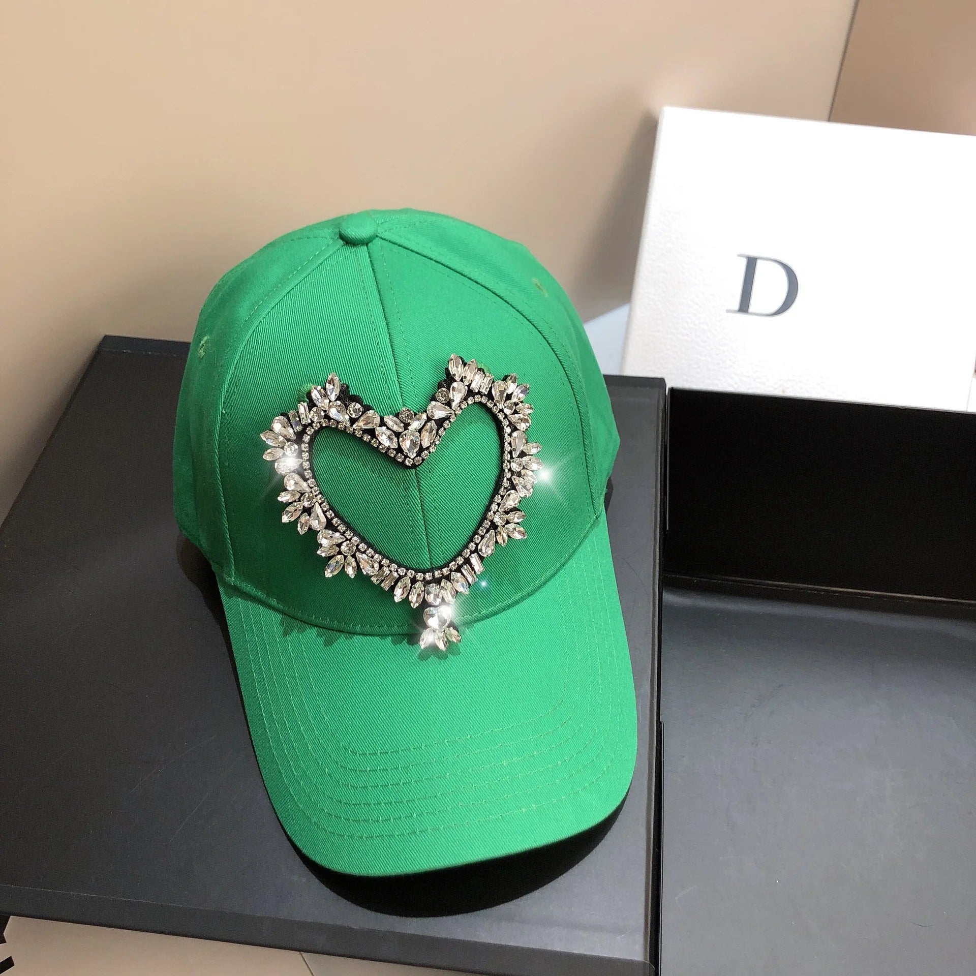 Spring Cotton Baseball Snapbacks Caps Luxury  Heart Shape Unisex Solid Color Sun Hat Outdoor Bones Adjustable