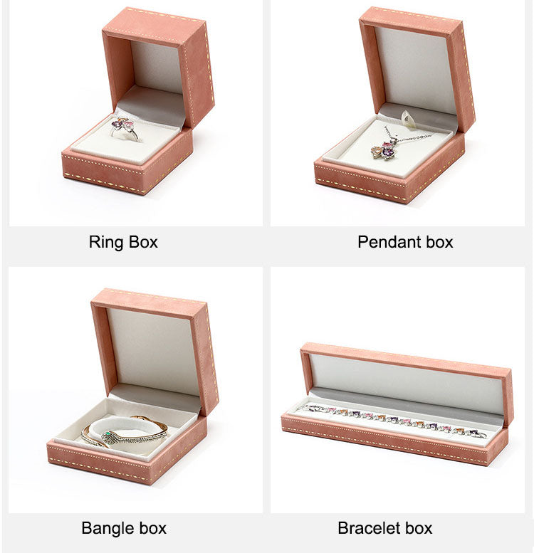 Right angle jewelry packaging box, gold border high-end ring pendant bracelet box, velvet jewelry storage jewelry box
