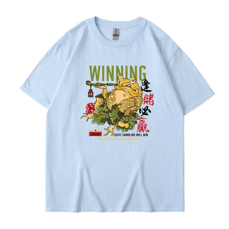 Hip Hop Street Fashion Brand Short sleeved T-shirt for Men, Win Every Bet  Printed Couple Top