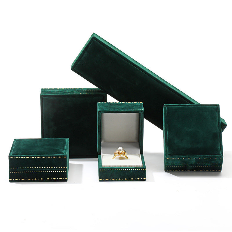 Right angle jewelry packaging box, gold border high-end ring pendant bracelet box, velvet jewelry storage jewelry box