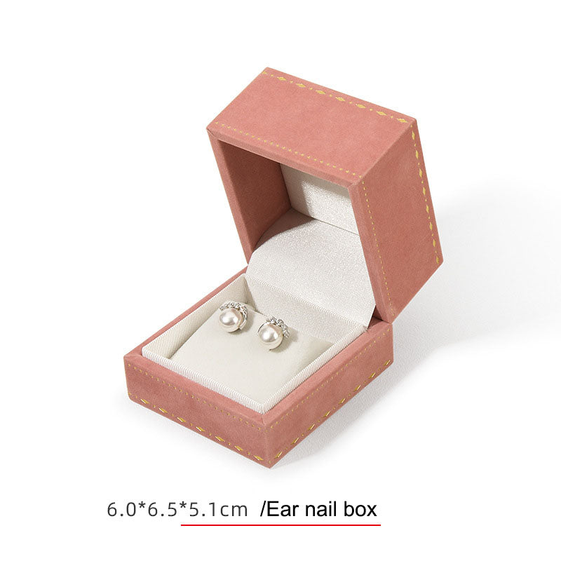 Right angle jewelry packaging box, gold border high-end ring pendant bracelet box, velvet jewelry storage jewelry box