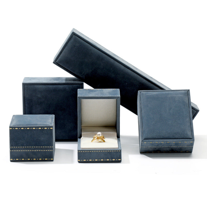 Right angle jewelry packaging box, gold border high-end ring pendant bracelet box, velvet jewelry storage jewelry box