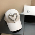 Spring Cotton Baseball Snapbacks Caps Luxury  Heart Shape Unisex Solid Color Sun Hat Outdoor Bones Adjustable