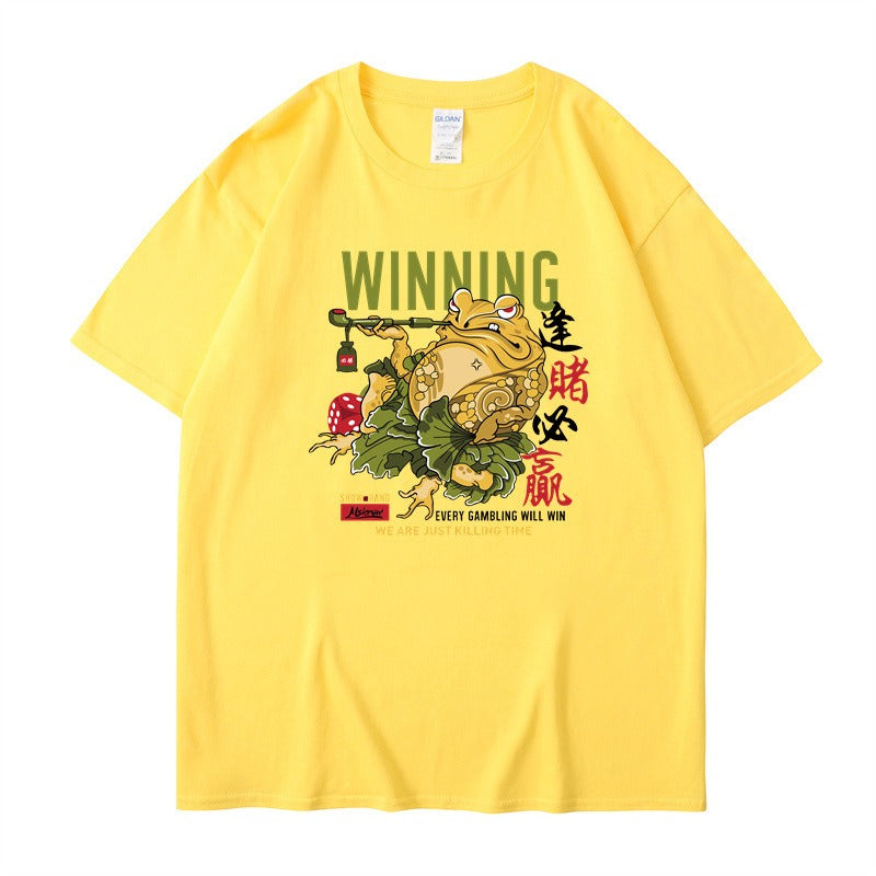 Hip Hop Street Fashion Brand Short sleeved T-shirt for Men, Win Every Bet  Printed Couple Top