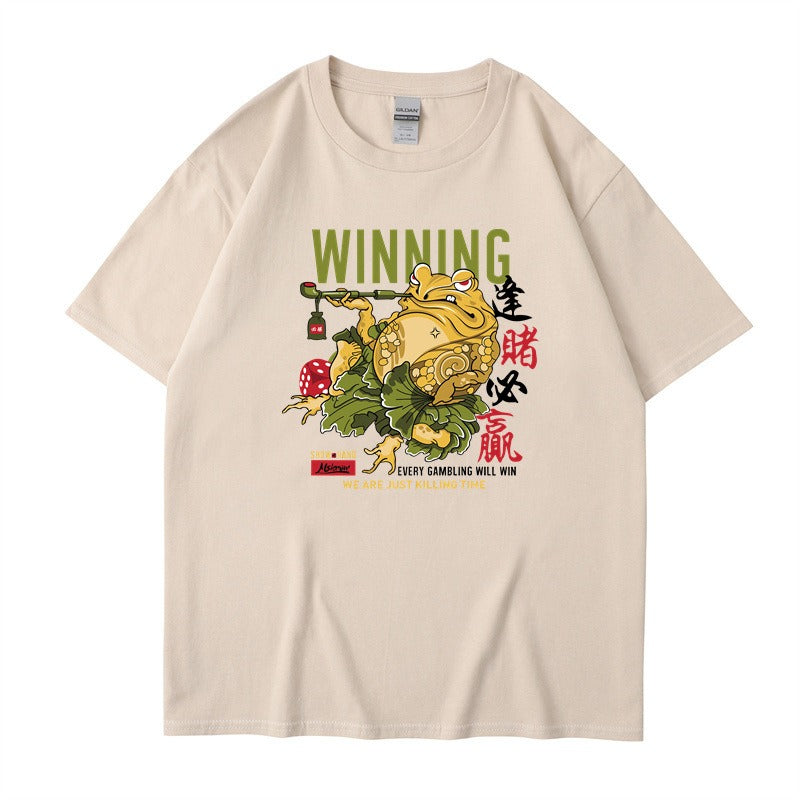Hip Hop Street Fashion Brand Short sleeved T-shirt for Men, Win Every Bet  Printed Couple Top