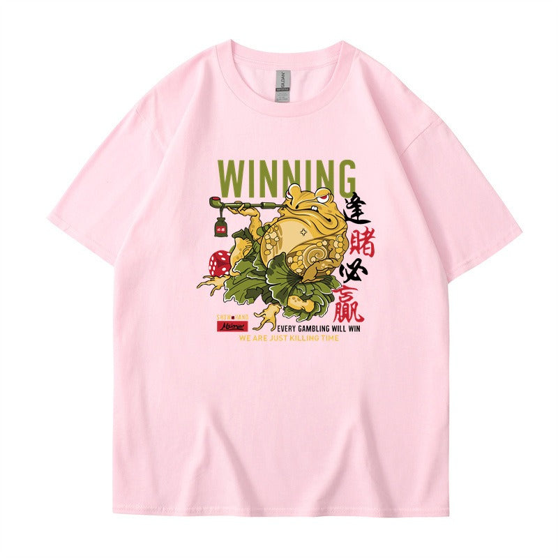 Hip Hop Street Fashion Brand Short sleeved T-shirt for Men, Win Every Bet  Printed Couple Top