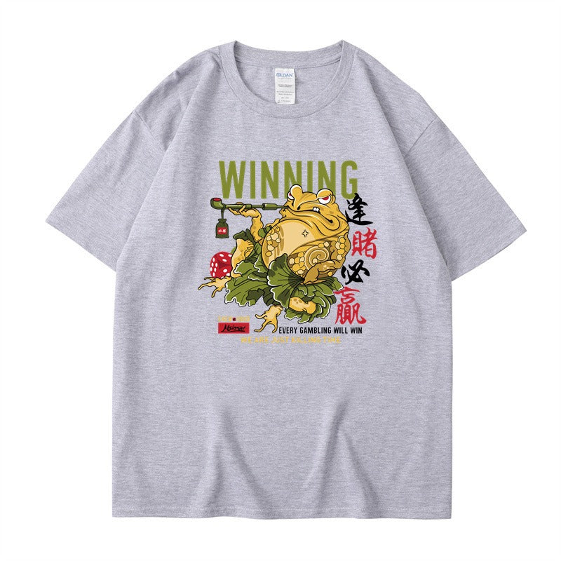 Hip Hop Street Fashion Brand Short sleeved T-shirt for Men, Win Every Bet  Printed Couple Top