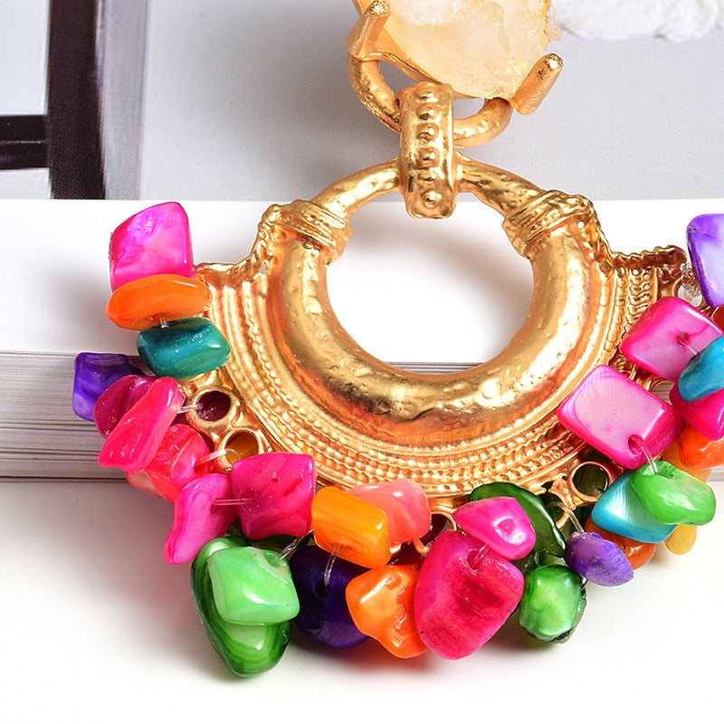 Fashion Earrings ZA Exaggerated Stone Color Jewelry