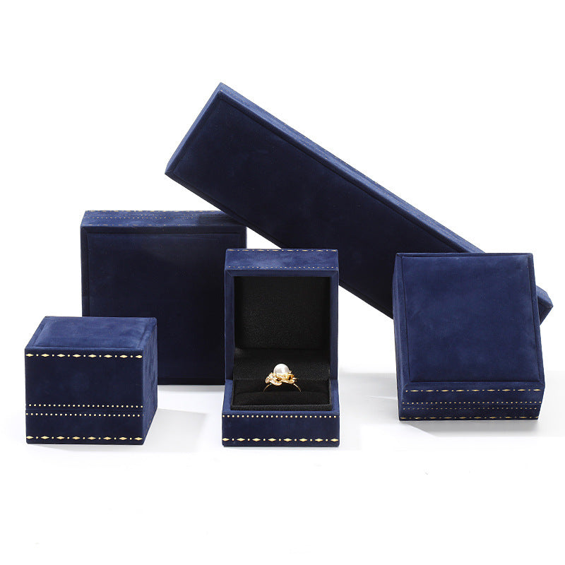 Right angle jewelry packaging box, gold border high-end ring pendant bracelet box, velvet jewelry storage jewelry box