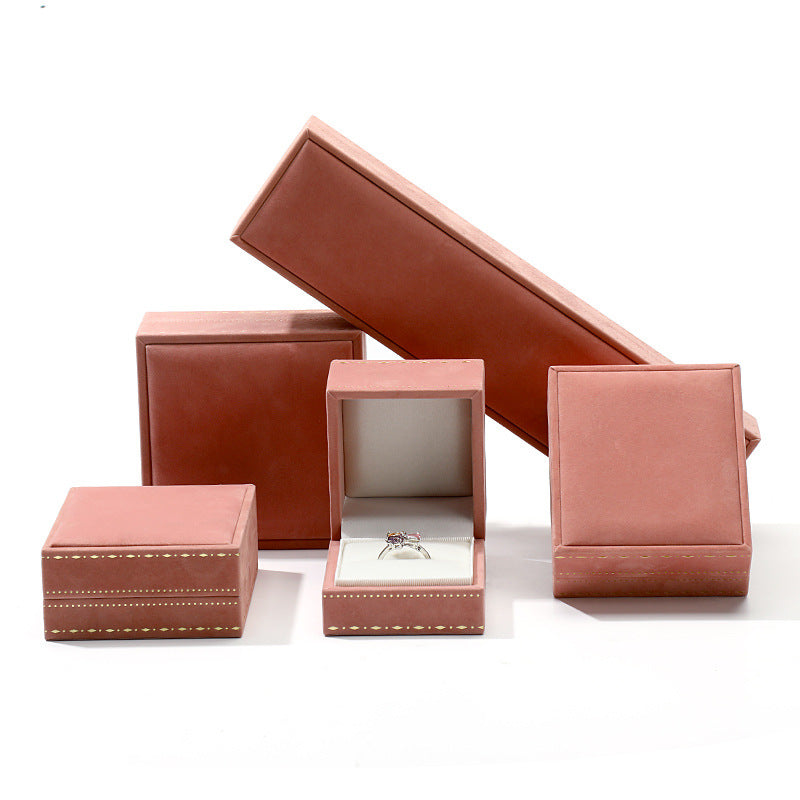 Right angle jewelry packaging box, gold border high-end ring pendant bracelet box, velvet jewelry storage jewelry box
