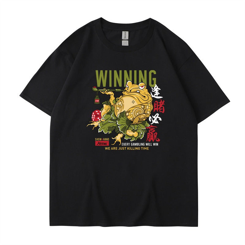 Hip Hop Street Fashion Brand Short sleeved T-shirt for Men, Win Every Bet  Printed Couple Top