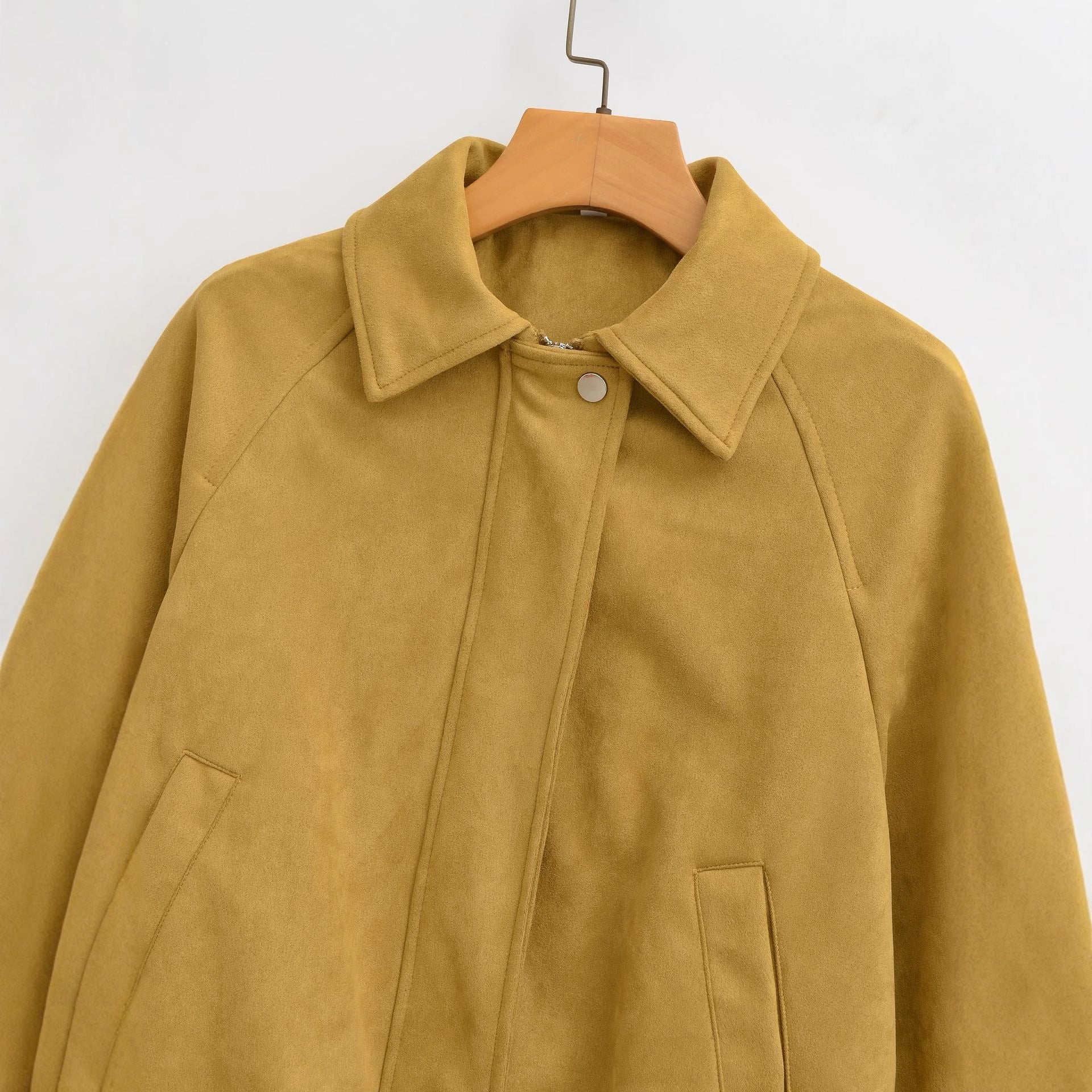 Suede Pilot Jacket for Women Fashion Outerwear