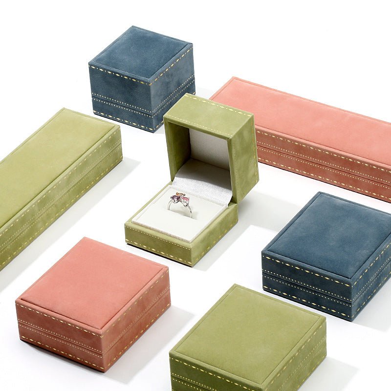 Right angle jewelry packaging box, gold border high-end ring pendant bracelet box, velvet jewelry storage jewelry box