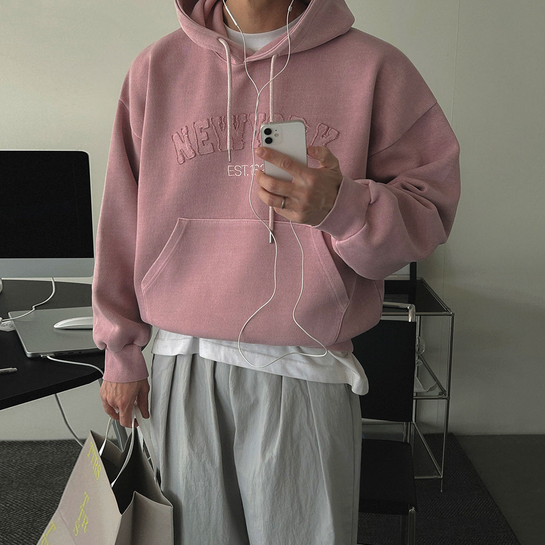 Casual Letter Hoodie for Men, Loose FitStreetwear, Autumn Fashion Sweatshirt