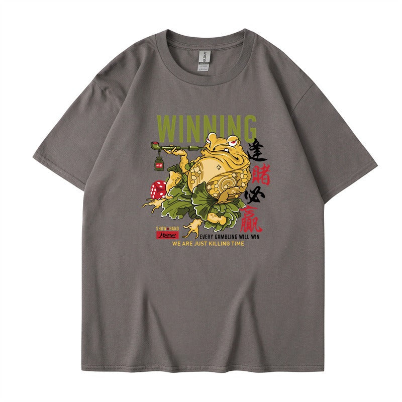 Hip Hop Street Fashion Brand Short sleeved T-shirt for Men, Win Every Bet  Printed Couple Top