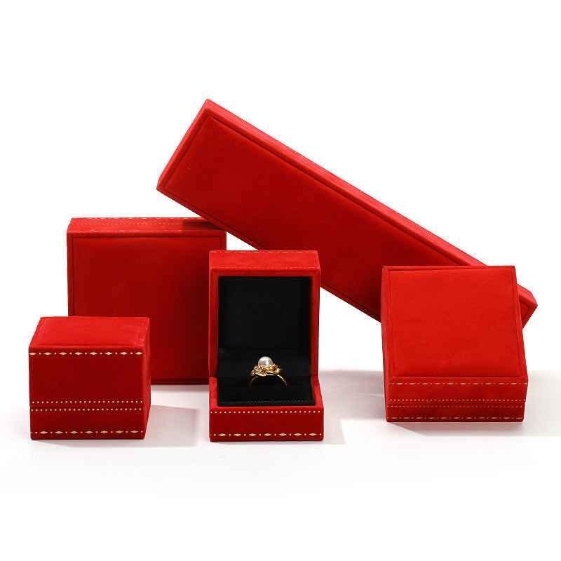 Right angle jewelry packaging box, gold border high-end ring pendant bracelet box, velvet jewelry storage jewelry box