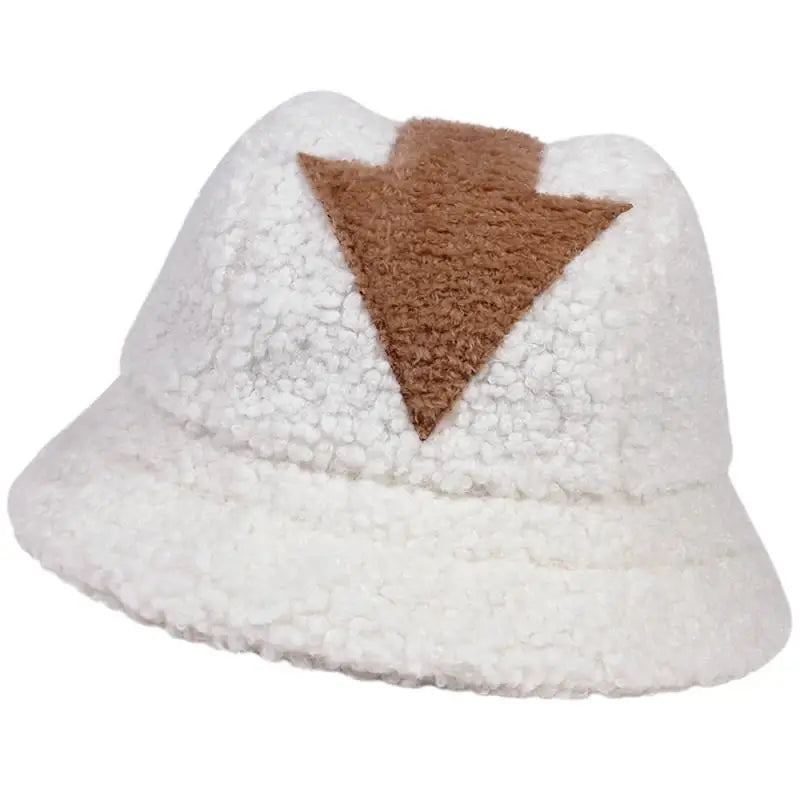 appa bucket hat Lamb wool hat winter warm Fishing Caps Faux Fur Arrow Symbol Printed Bucket Hat Men Women tide Flat Top Hats