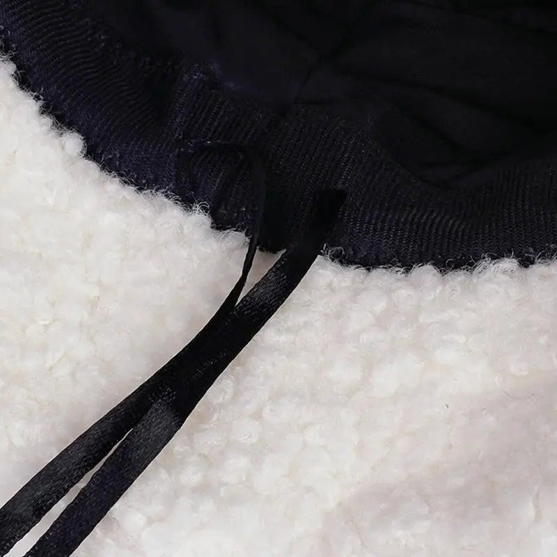 appa bucket hat Lamb wool hat winter warm Fishing Caps Faux Fur Arrow Symbol Printed Bucket Hat Men Women tide Flat Top Hats